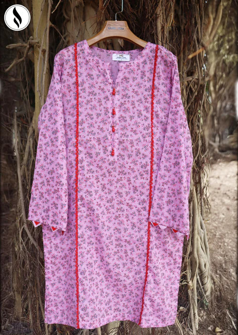 NZSC-509 Stiched 2 Piece Butterfly Pink Co Ord Set Lawn
