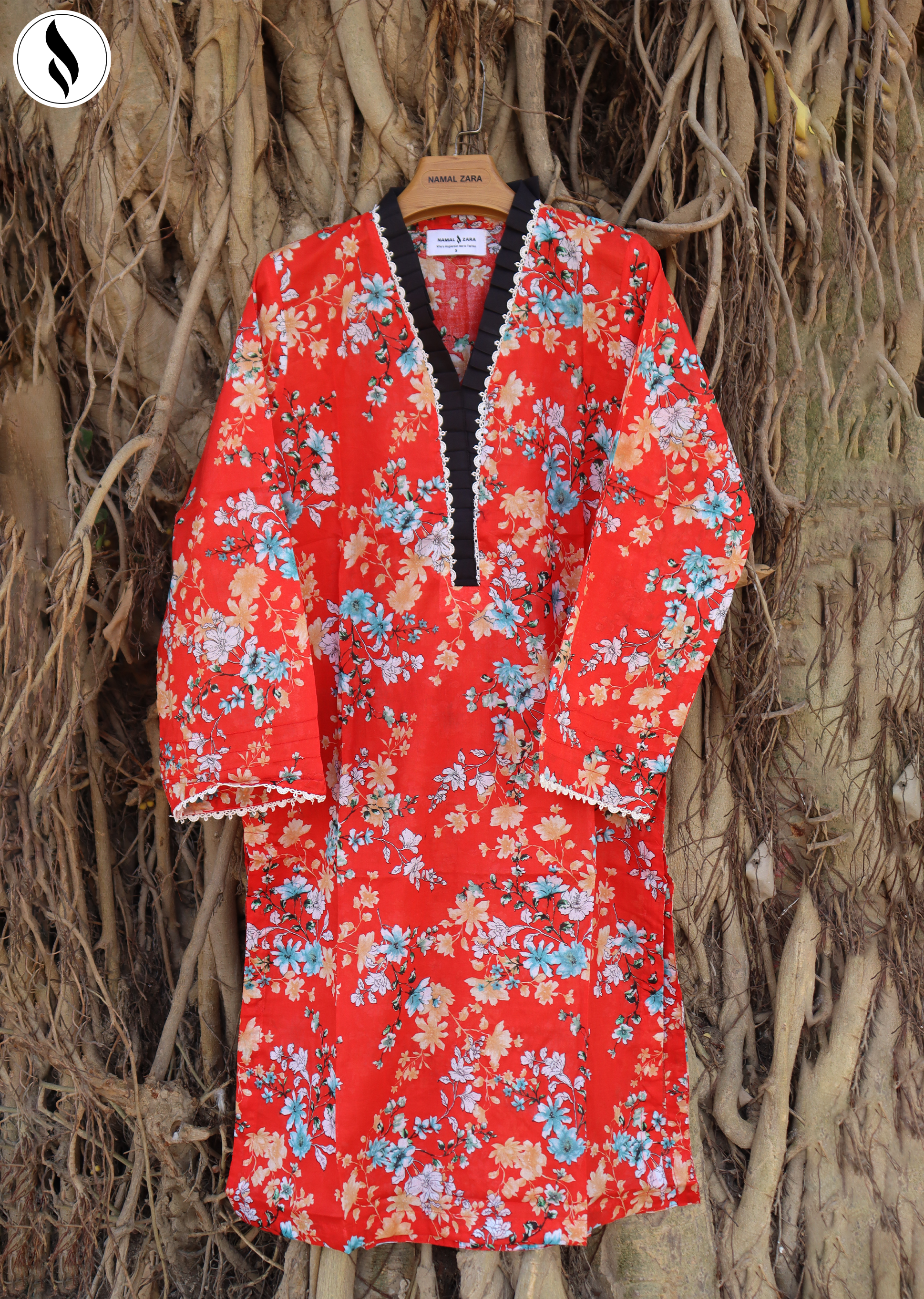 NZSC-1406 Stiched 2 Piece Crimson Co Ord Set Lawn