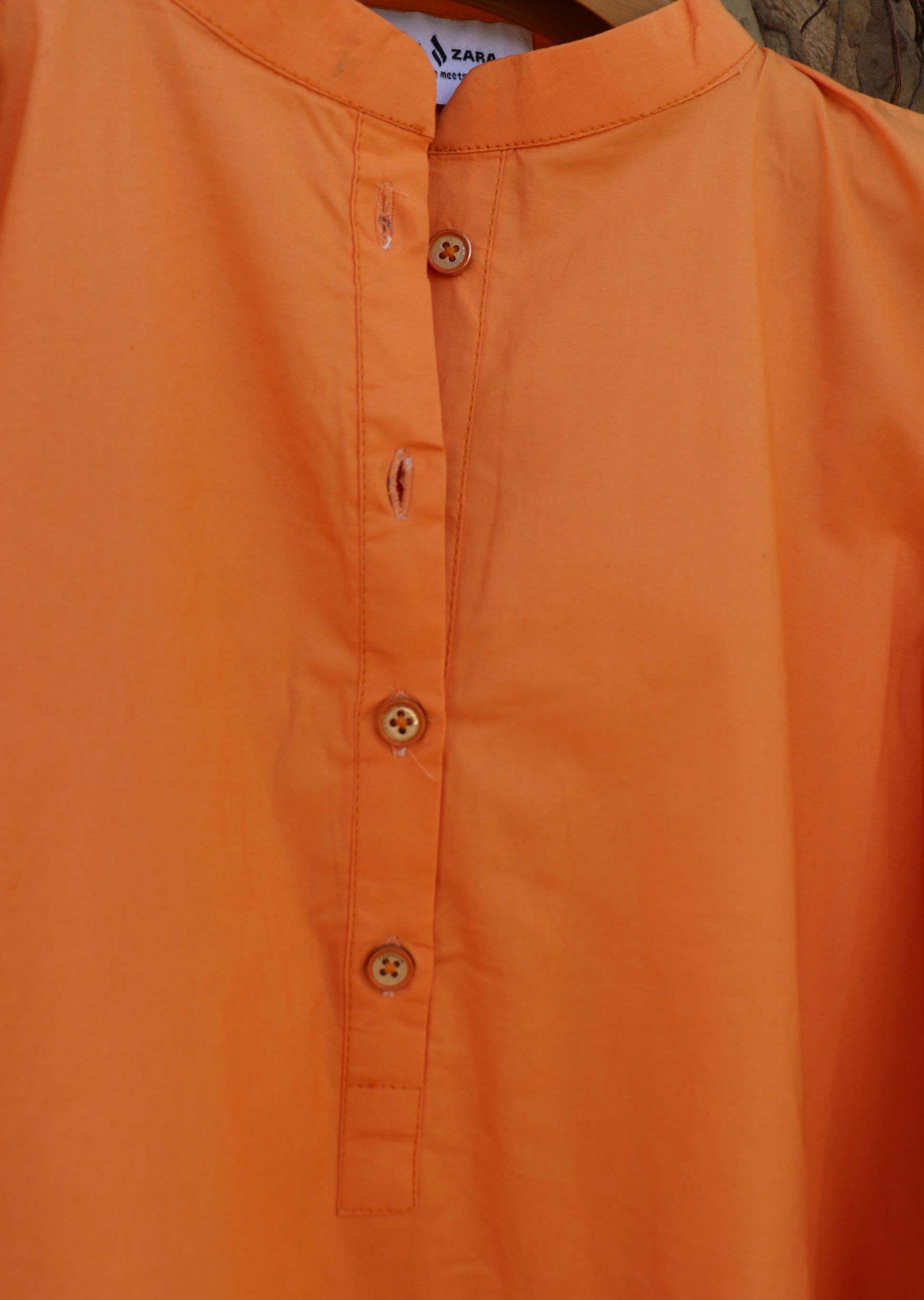 NZSC-1506  Stiched 2 Piece orange Co Ord Set Cotton