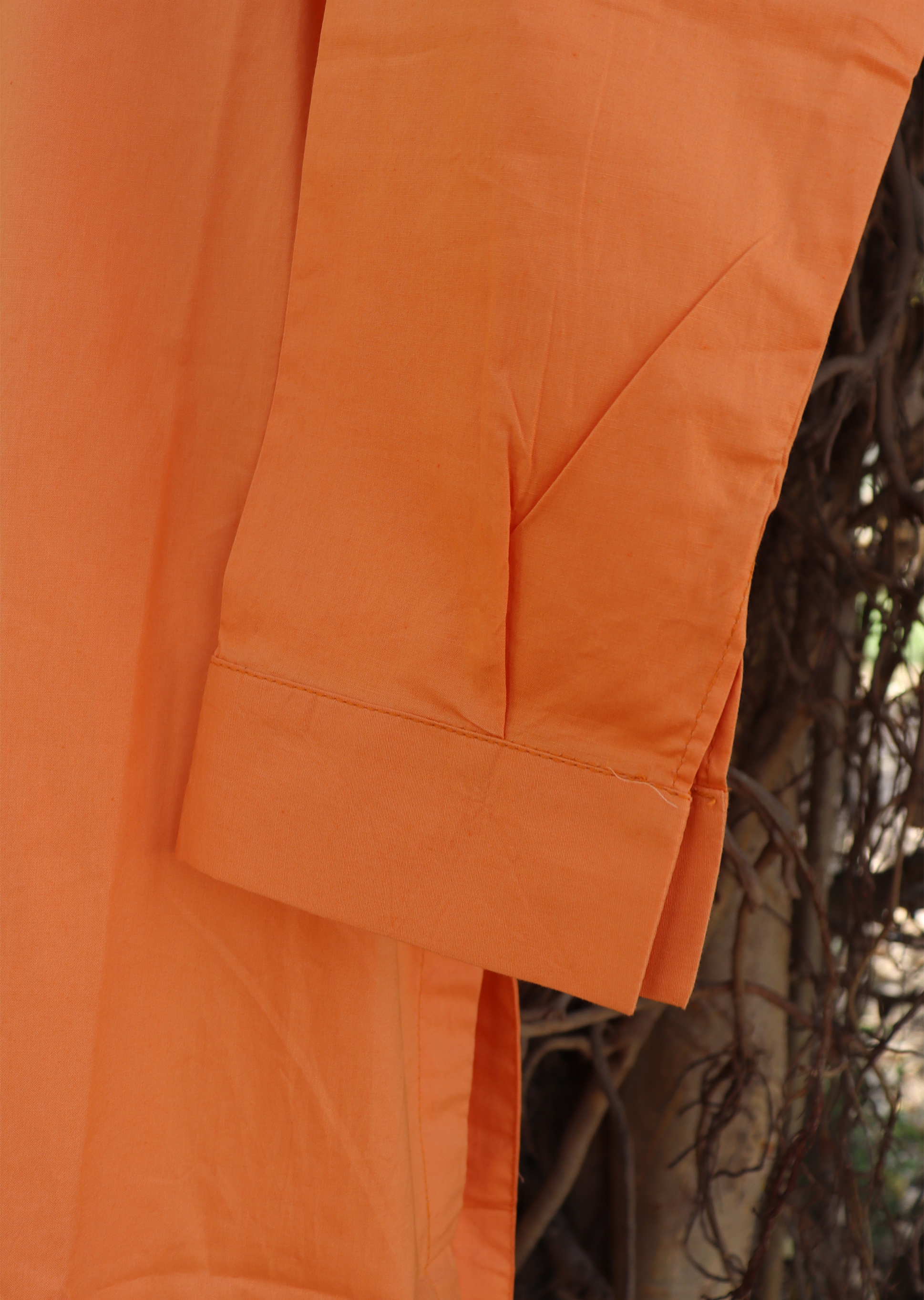 NZSC-1506  Stiched 2 Piece orange Co Ord Set Cotton