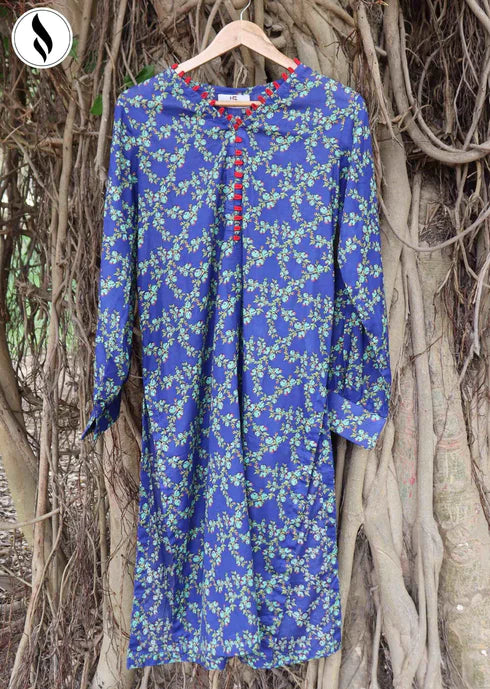 NZSC-615 3 Piece Blue Vine Co Ord Set Lawn
